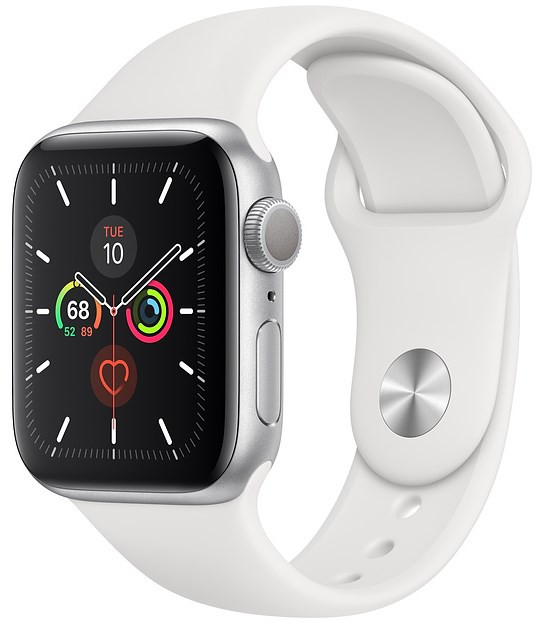 Apple Watch Series 5 44mm Silver With White Sport Band (VD2)
