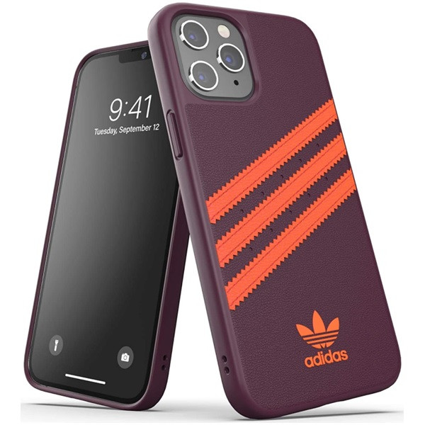 Adidas 3 Stripes Snap Case For Iphone 12 Pro Max Maroon Solar Orange Adidas 3 Stripes Snap Case For Iphone 12 Pro Max Maroon Solar Orange