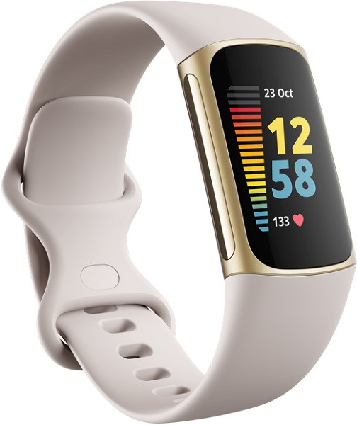 Fitbit Charge 5 Tracker Soft Gold with White Band