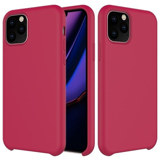 Solid Color Liquid Silicone Shockproof Case For Iphone 11 Pro Rose Red
