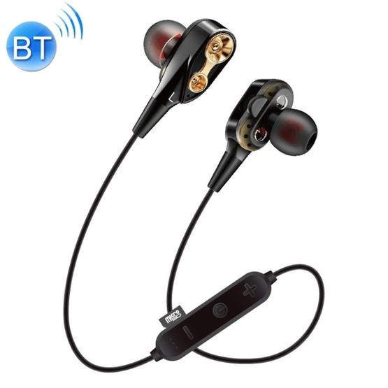 MG-G23 Portable Sports Bluetooth V5.0 Bluetooth Headphones with 4 Speakers (Black)