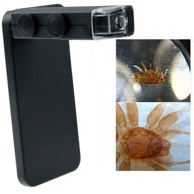 60-100X Zoom Digital Cell Phone Microscope Maginifier + Back Cover for iPhone 5 & 5S(Black)