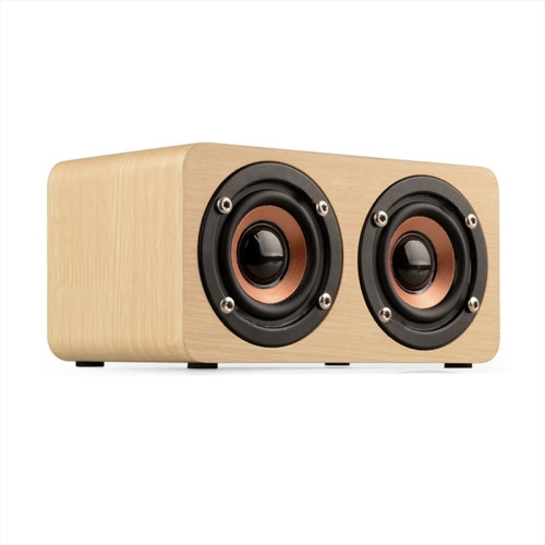 W5 Portable HiFi Shock Bass Wooden Bluetooth Speaker(Yellow)