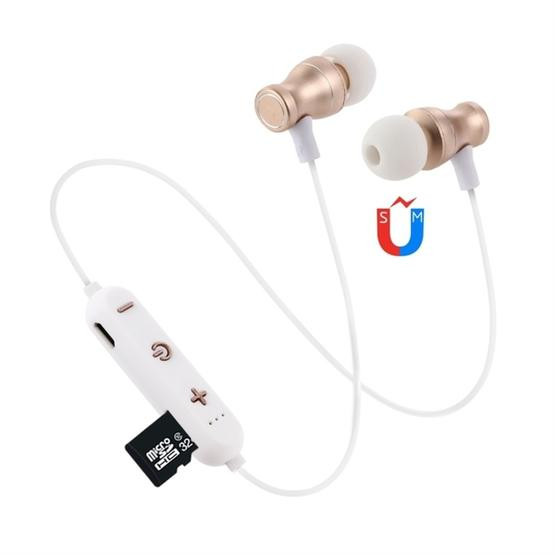F11 Bluetooth 4.2 Hanging Neck Design Bluetooth Headset (Gold)