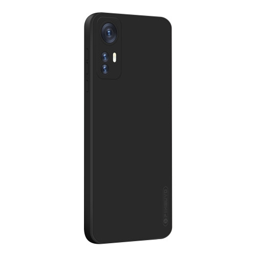 PINWUYO Liquid Silicone TPU Phone Case for Xiaomi 12 (Black)