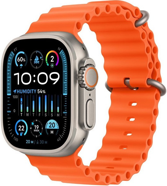 Apple Watch Ultra 2 GPS + Cellular 49mm Titanium Case with Orange Ocean Band