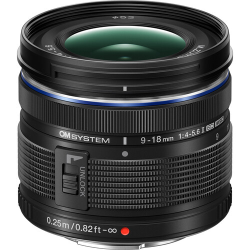 Olympus OM SYSTEM M.Zuiko Digital ED 9-18mm f/4-5.6 II Lens (M4/3 Mount)