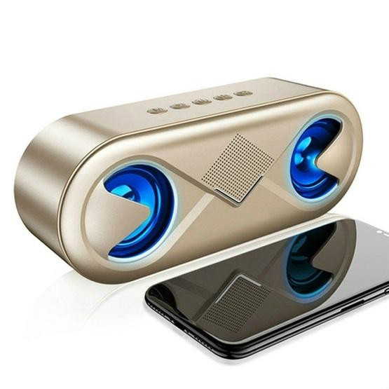 S6 10W Portable Bluetooth 5.0 Wireless Stereo Bass Hifi Speaker(GOLD)