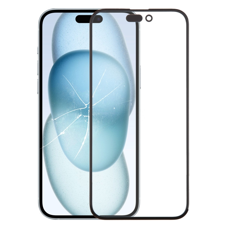 Front Screen Outer Glass Lens with OCA Optically Clear Adhesive for iPhone 15 Plus
