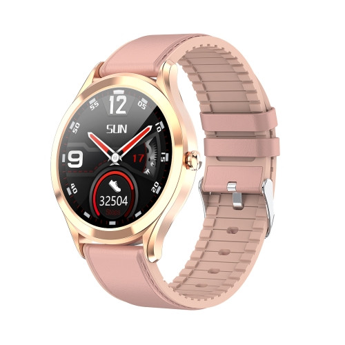 MK10 1.3 inch Smart Watch Pink - Leather Belt