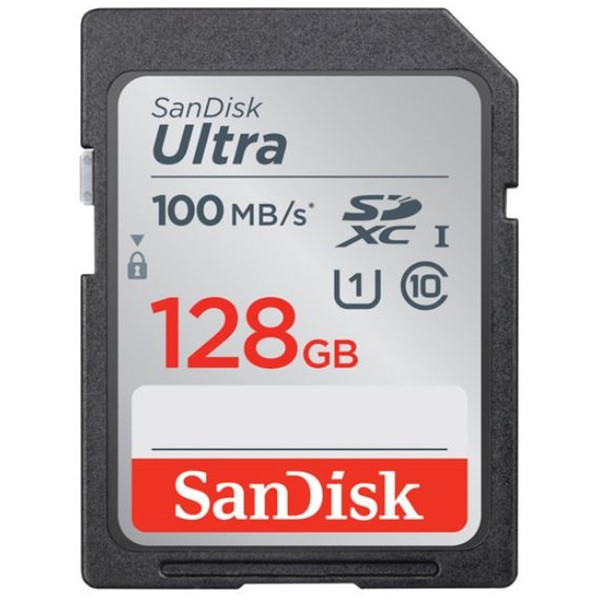 Sandisk 128GB Ultra 100MB/s SDXC UHS-I (Class 10)