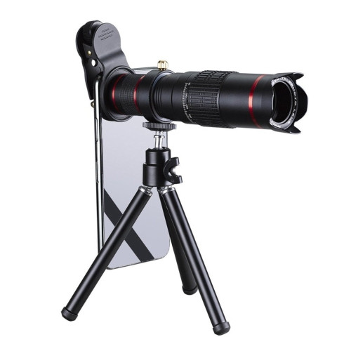 Liobaba 22X Zoom Mobile Phone Telescope Lens Aluminum Optical Telephoto Camera Lens with Mini Tripod Universal for Smartphones 