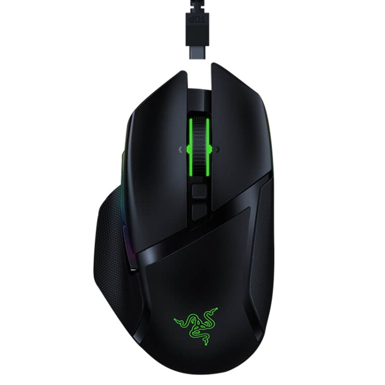 Razer Basilisk Ultimate 20000 DPI Optical 11-keys Programmable 2.4GHz Wireless + Wired Gaming Mouse without Charging Base Black