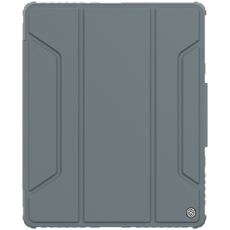 NILLKIN Bumper Pro Horizontal Flip Leather Tablet Case with Pen Slot & Holder & Sleep for iPad Pro 12.9 2022 / 2021 / 2020 (Grey)