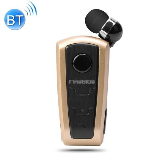 F910 CSR4.1 Retractable Cable Caller Vibration Reminder Anti-theft Bluetooth Headset (Gold)