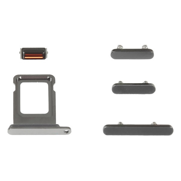 SIM Card Tray + Side Keys for iPhone 14 Pro (Black)