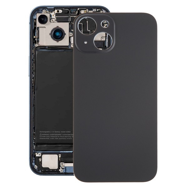 Glass Battery Back Cover for iPhone 15 (Black)
