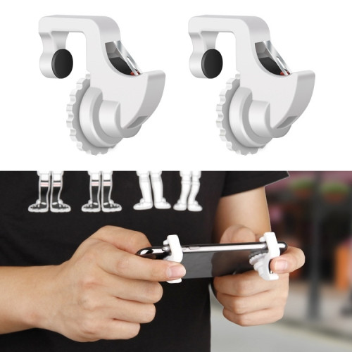 Eat Chicken Mobile Phone Trigger Shooting Controller Button Handle with Phone Holder (White)