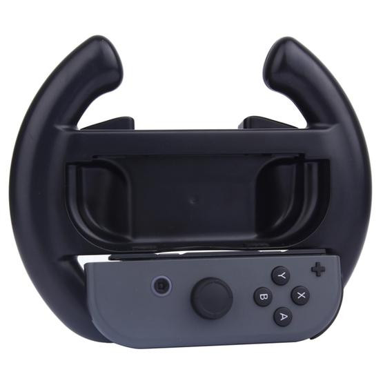 For Nintendo Switch Joy-Con Controller (Not Included) Semicircle Gaming Steering Wheel(Black)