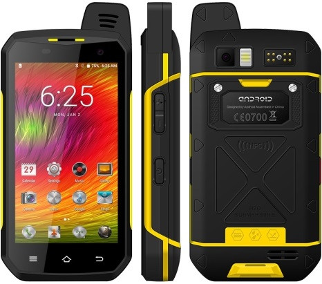 UNIWA B6000 Walkie Talkie Rugged Phone Dual Sim 64GB Yellow (4GB RAM)