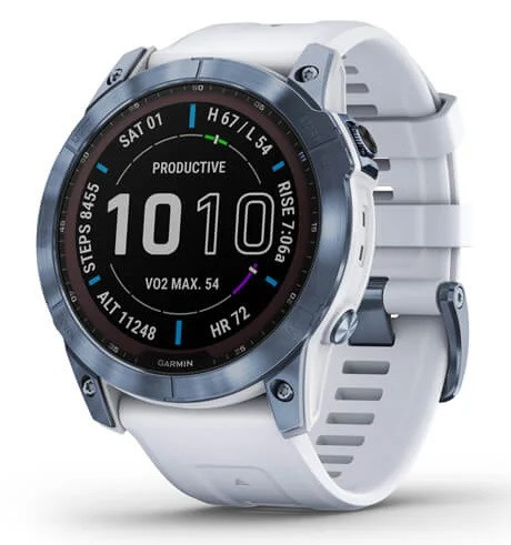 Garmin Fenix 7X Sapphire Solar Blue with Whitestone Band