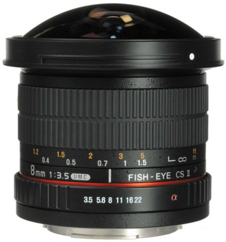 Samyang 8mm f/3.5 Fisheye Lens CS II with hood (Fuji X Mount)