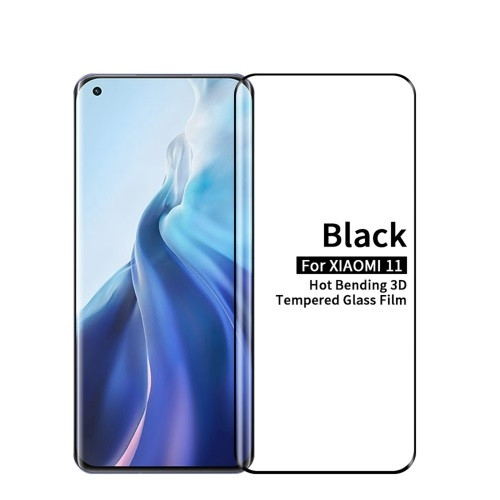 MOFI 9H 3D Explosion Proof Hot Bending Full Screen Covered Tempered Glass Film for Xiaomi Mi 11 (Black)