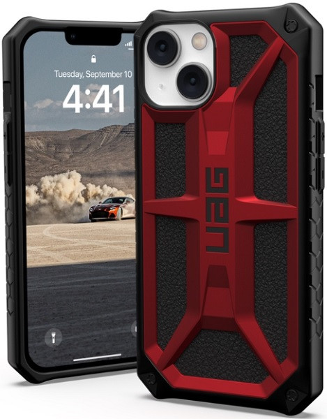 UAG Monarch with Rugged Lightweight iPhone Cover Slim Shockproof Drop Protective Case for iPhone 14 (Crimson)
