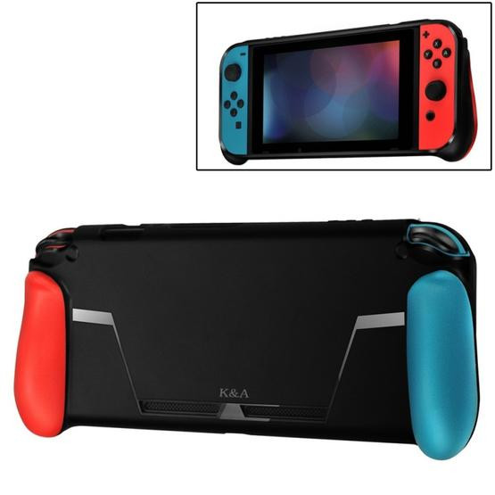 TPU Shell Handle Grip with Game Card Slot Anti-Shock Cover Silicone Case for Nintendo Switch, with Logo