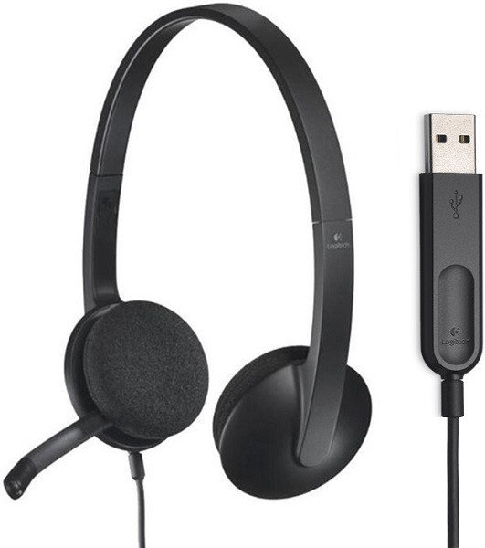 Logitech H340 Computer Office Education Training USB Interface Microphone Wired Headset