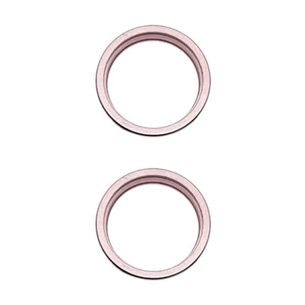 2 PCS / SET Rear Camera Glass Lens Metal Outside Protector Hoop Ring  for iPhone 15 / 15 Plus (Pink)