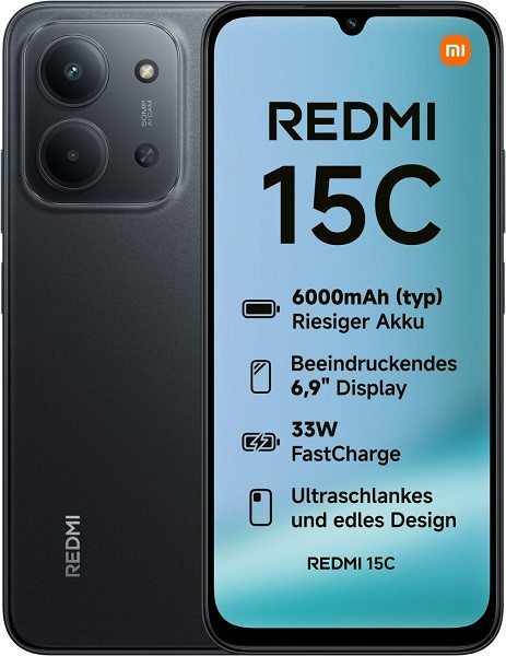 Xiaomi Redmi 15C Dual Sim 128GB Black (6GB RAM) - Global Version