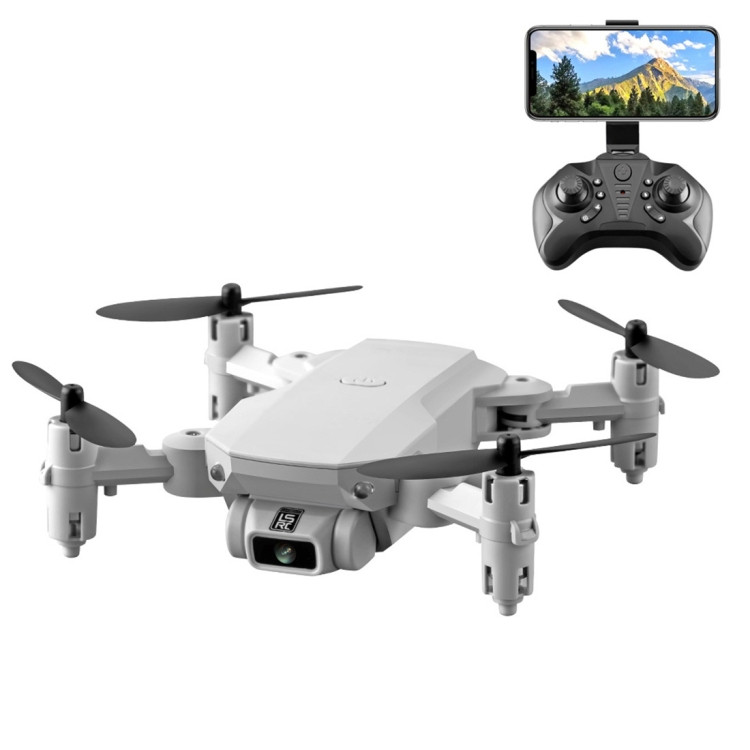 LS-MIN 480P Foldable Drone Aircraft (Grey White)