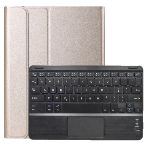 DY-E10 2 in 1 Removable Bluetooth Keyboard + Protective Leather Case with Touchpad & Holder for Lenovo Tab E10 (Gold)