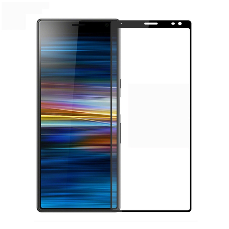 PINWUYO 9H 2.5D Full Screen Tempered Glass Film for Sony Xperia 10 (Black)