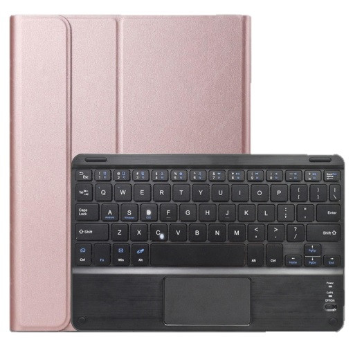DY-E10 2 in 1 Removable Bluetooth Keyboard + Protective Leather Case with Touchpad & Holder for Lenovo Tab E10 (Rose Gold)