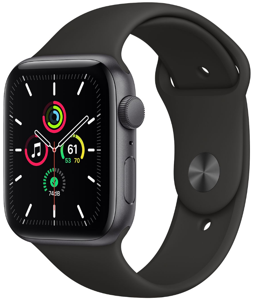 apple watch se 44mm gps space grey black band
