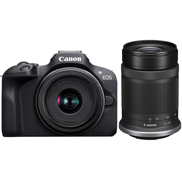 Canon EOS R100 Twin Kit (18-45mm f/4.5-6.3 IS STM) & (55-210mm f/5.0-7.1 IS STM) (No Adapter)