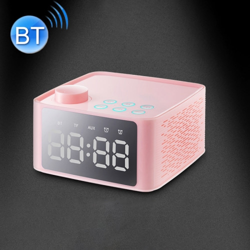 B1 Stereo Wireless Bluetooth Speaker with Mirror Display Screen(Pink)