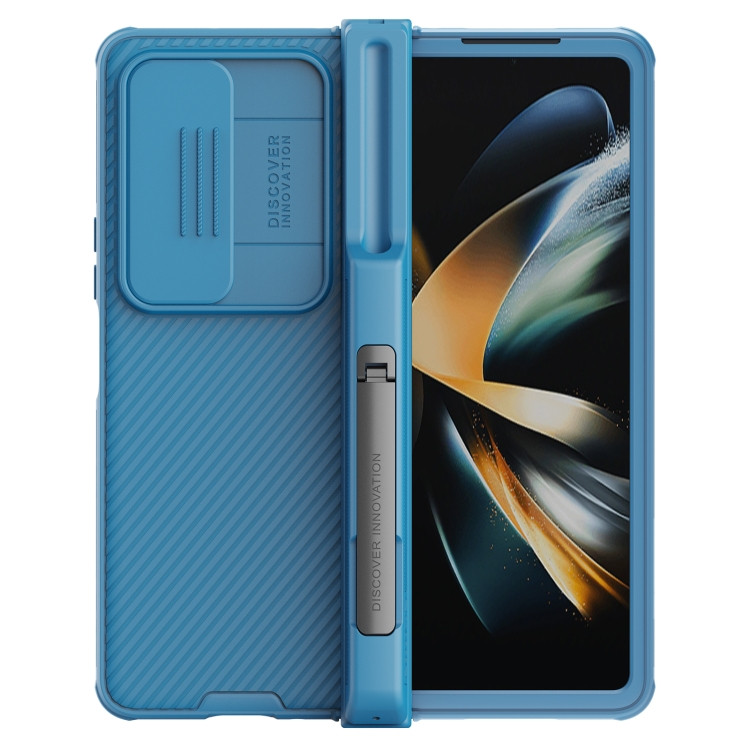 NILLKIN Black Mirror Pro Series Camshield PC Phone Case with Pen Slot Set Version for Samsung Galaxy Z Fold 4 (Blue)