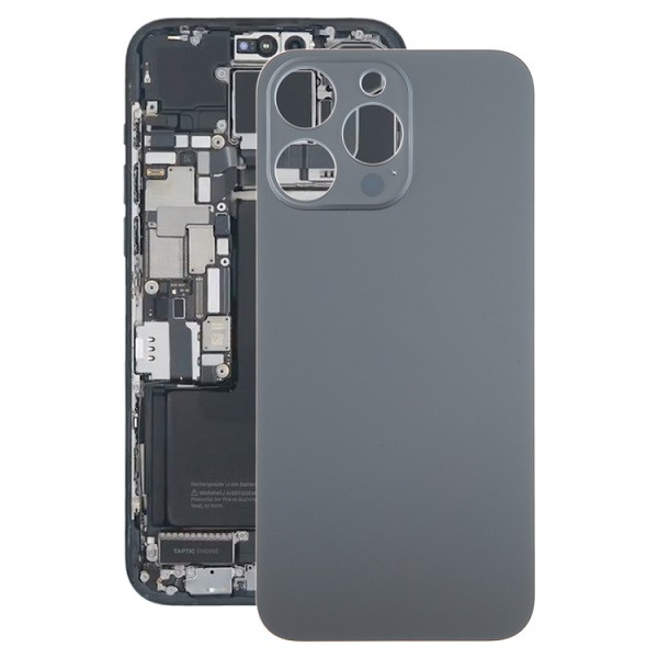Glass Battery Back Cover for iPhone 15 Pro Max (Black)