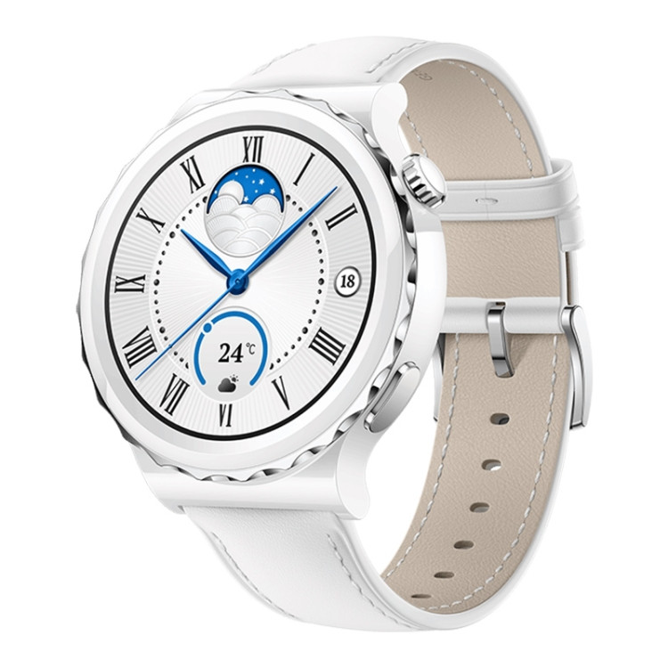 Huawei Watch GT 3 Pro Ceramics Smart Watch 43mm Genuine Leather Wristband