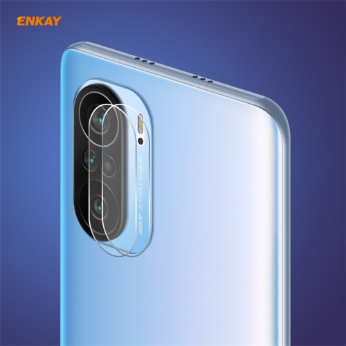 (2 pcs/Set) Hat-Prince ENKAY 0.2mm 9H 2.15D Round Edge Rear Camera Lens Tempered Glass Film Protector for Xiaomi Poco F3