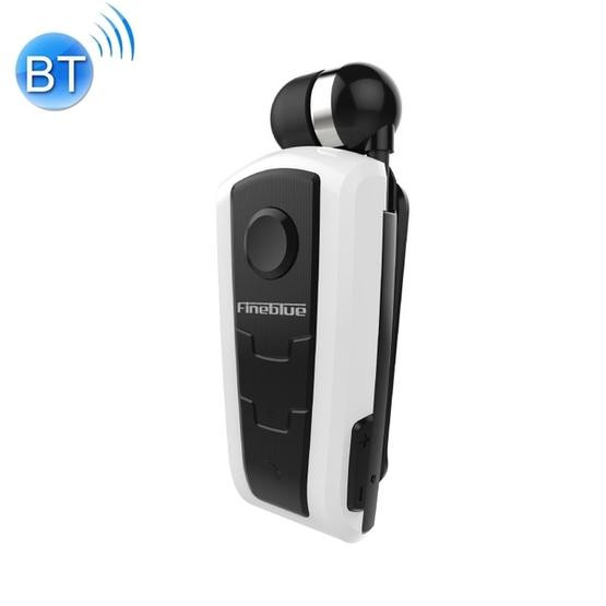 F910 CSR4.1 Retractable Cable Caller Vibration Reminder Anti-theft Bluetooth Headset (White)