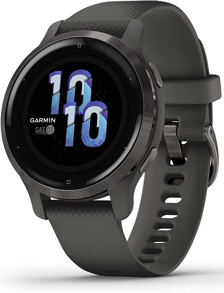 Garmin Venu 2S Slate Bezel with Graphite Case and Silicone Band