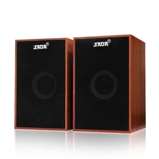 SADA USB Mini Wooden Super Bass Wired Speakers