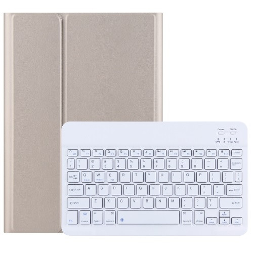 DY-P10 2 in 1 Removable Bluetooth Keyboard + Protective Leather Case with Holder for Lenovo Tab P10 (Gold)