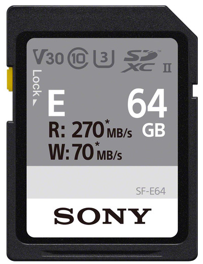 Sony SF-E64 64GB 270mb/s SDXC UHS-II