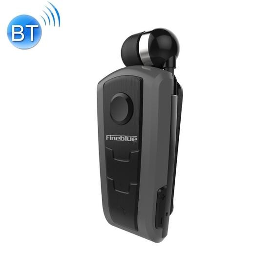 F910 CSR4.1 Retractable Cable Caller Vibration Reminder Anti-theft Bluetooth Headset (Grey)