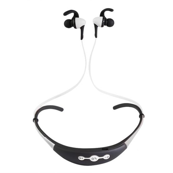 BT-54 In-Ear Wire Control Sport Neckband Wireless Bluetooth Earphones (White)